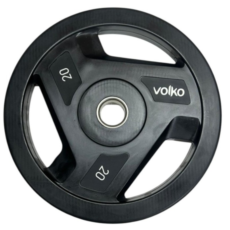Disco Olimpico Triple Agarre 20 Kg. Recubierto En Goma. Volko