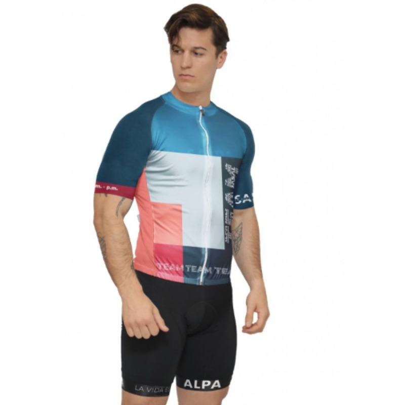 Jersey De Ciclismo -salpa Waterloo- Talle S. Azul, Blanco Y Rojo. Unisex