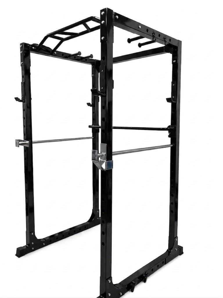 Jaula De Potencia - Power Rack - Premium -- Color Negro -- Autoportante Con 18 Accesorios.  CaÑo De 6 X 6 Cm.