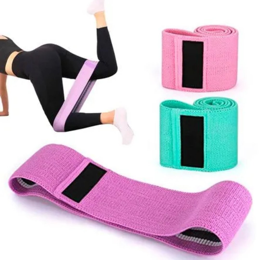 Kit  X 3 Bandas Elasticas Circulares De Tela -- Hoop -- Followfit --