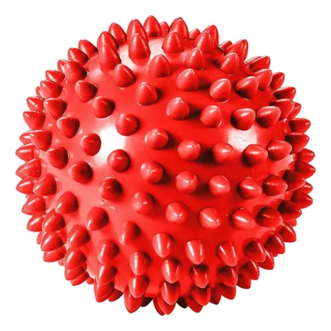 Pelota De Estimulacion De --- 9 Cm  --- Soft --  Con Pinches Marca Powertech -- Roja