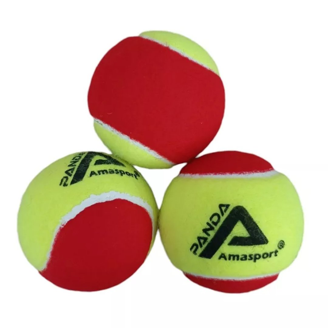 Pelota Suelta De Tenis -- Baja Presion -75% -- Punto Rojo -- Amasport -- Panda