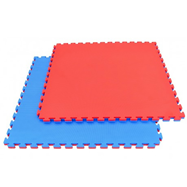 Piso Encastrable 100x100 Cm - 23 Mm De Espesor - Bicolor (azul Y Rojo) Artes Marciales - Tatami